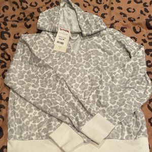 Hippie Rose Leopard Print Hoodie Size M